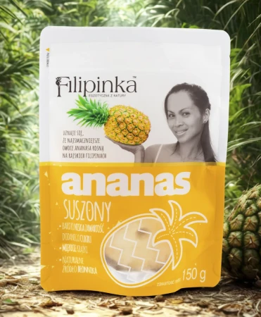 Filipinka Ananas Suszony 150g tlo.webp