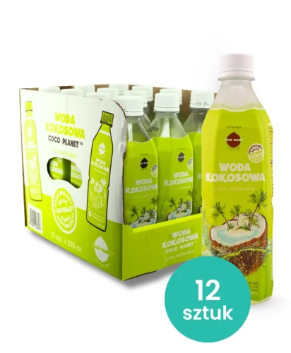 Przejdź do produktu Coco Planet Woda kokosowa 100% 12x500ml