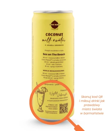 Coco Planet Coconut milk&amp;water drink Ananas 320ml (2).webp