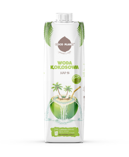 Przejdź do produktu Coco Planet Woda Kokosowa 100%  w kartoniku 1l 