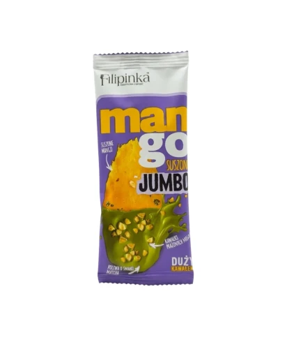 Przejdź do produktu Filipinka Mango Jumbo Suszone w polewie matcha z migdałami 19g