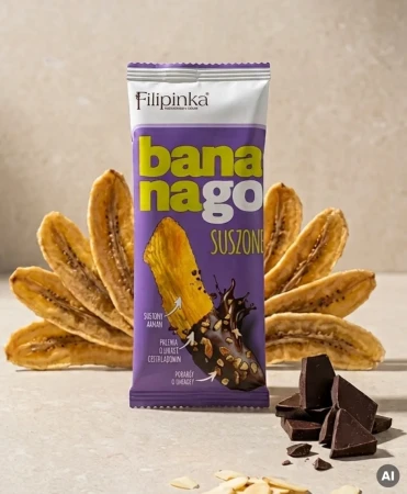 Filipinka Banana Go Suszony banan w polewie czekoladowej z migdałami 19g (5).webp