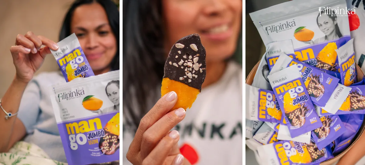Mango Jumbo Filipinka w czekoladzie z migdałami – egzotyczna przekąska, która rozkochuje w pierwszym kęsie!