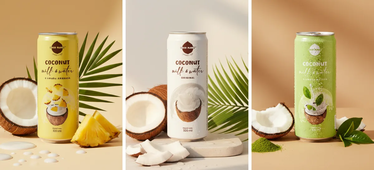 Coco Planet Coconut milk&water - MIX 4 smaków 24x320ml