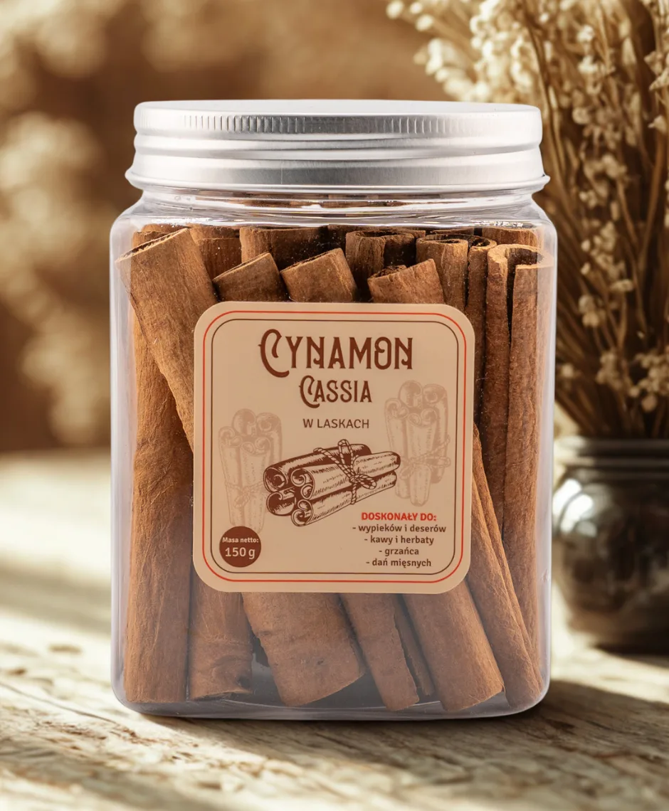 Cynamon cassia laski słoik tlo.webp