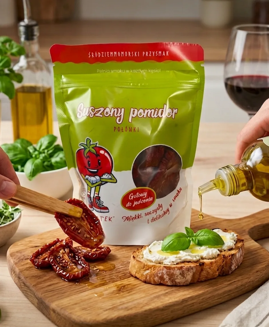 Tomatek Suszony pomidor połówki 150g aranzacja.webp