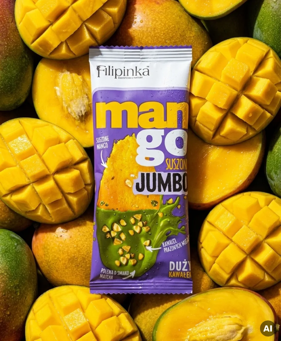 Filipinka Mango Jumbo Suszone w polewie matcha z migdałami 19g (4).webp